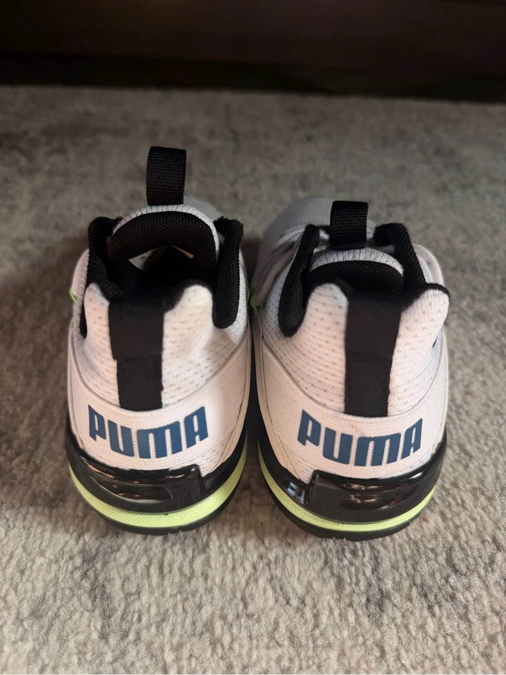 PUMA Kids Axelion Sneakers White Black Green Size 12C